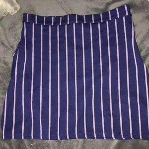 Blue with small white and red strips